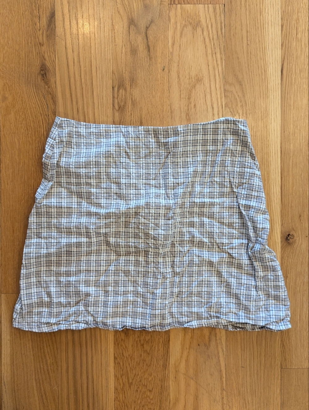 Afends Plaid Mini Skirt in White and Brown